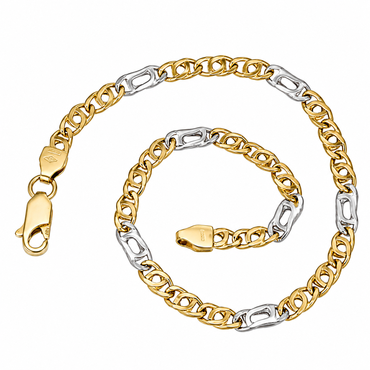 Bracciale - 18 carati Oro giallo, Oro bianco - Made in Italy - Handmade