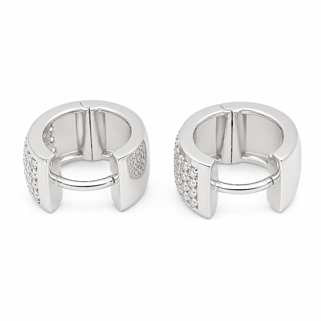 Orecchini - 18 carati Oro bianco - 0.64ct. tw. Diamante (Naturale) - Made in Italy - Handmade