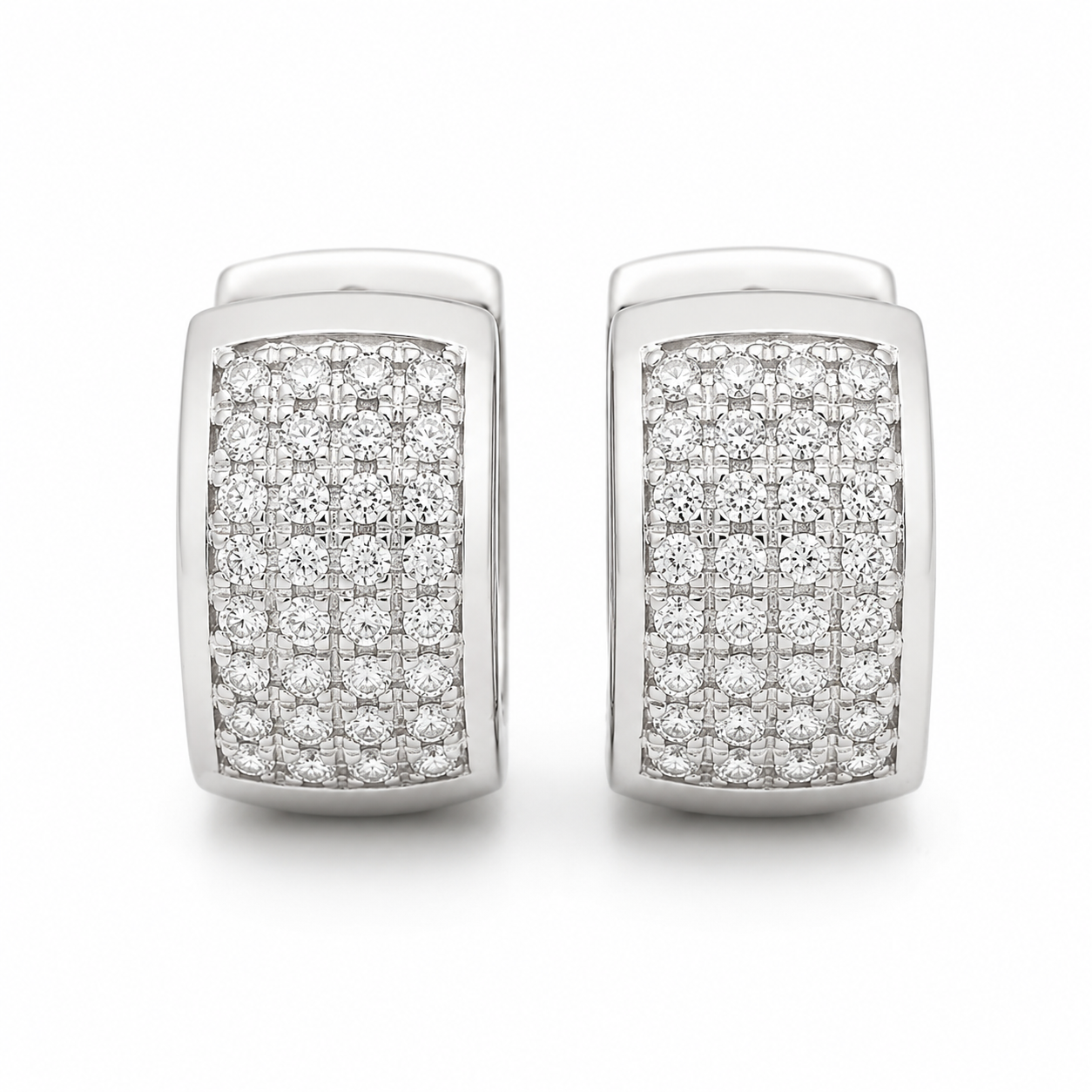 Orecchini - 18 carati Oro bianco - 0.64ct. tw. Diamante (Naturale) - Made in Italy - Handmade