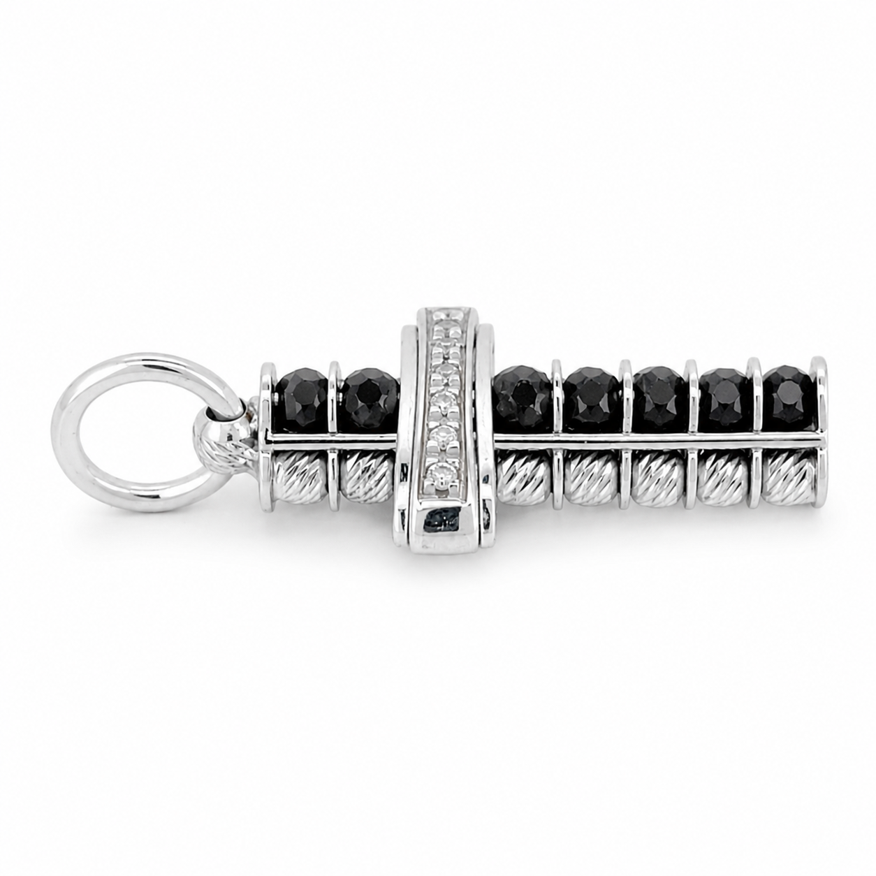 Ciondolo - 18 carati Oro bianco - 0.77ct. tw. Spinello - Diamante - Made in Italy - Handmade