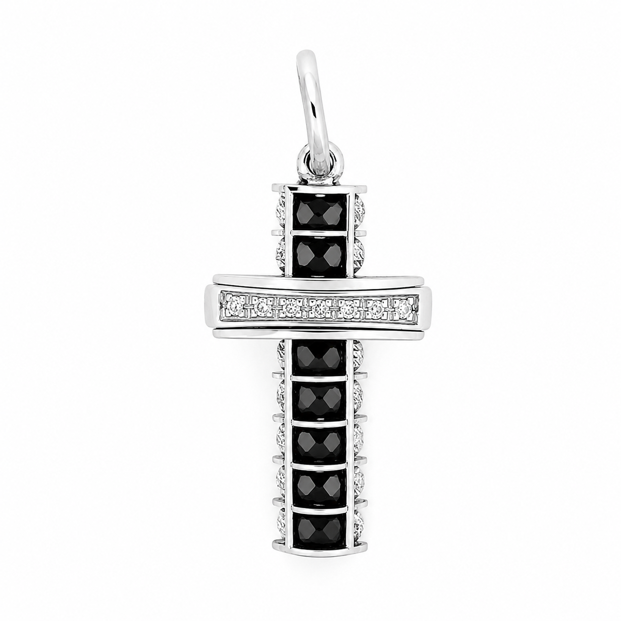 Ciondolo - 18 carati Oro bianco - 0.77ct. tw. Spinello - Diamante - Made in Italy - Handmade
