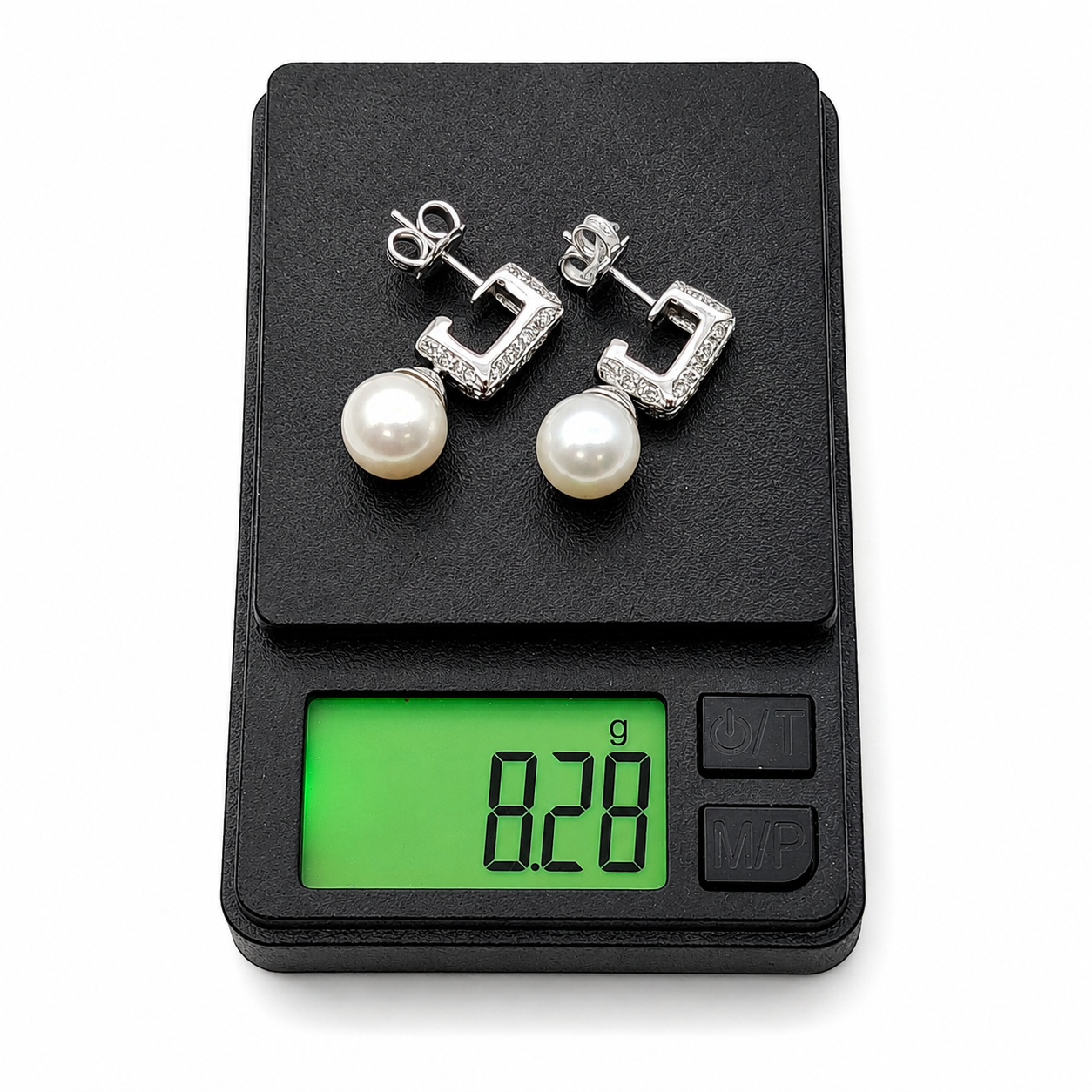 Orecchini - 18 carati Oro bianco - 0.78ct. tw. Diamante (Naturale) - Perla - Made in Italy - Handmade