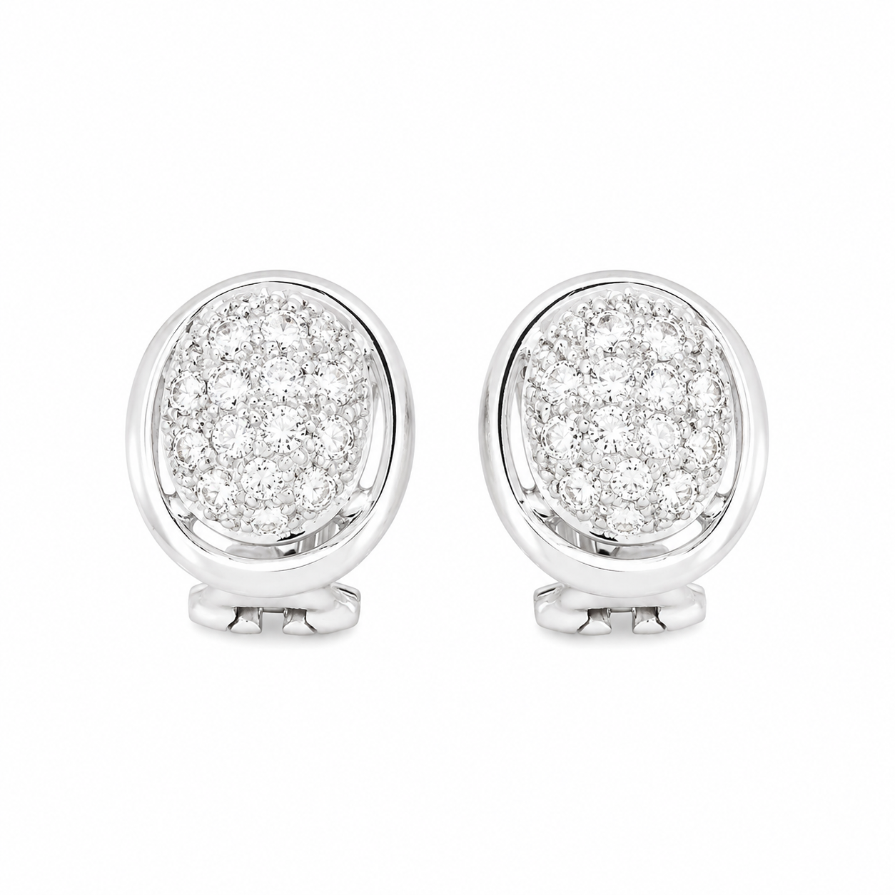 Orecchini - 18 carati Oro bianco - 1.04ct. tw. Diamante (Naturale) - Made in Italy - Handmade