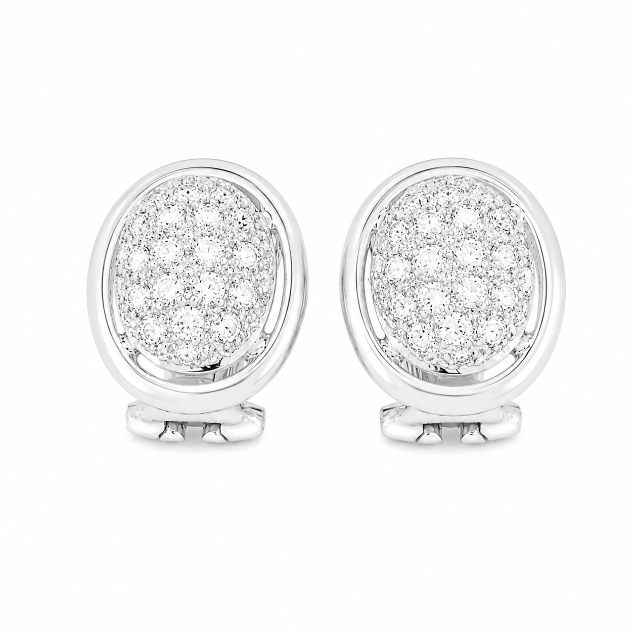 Orecchini - 18 carati Oro bianco - 1.04ct. tw. Diamante (Naturale) - Made in Italy - Handmade