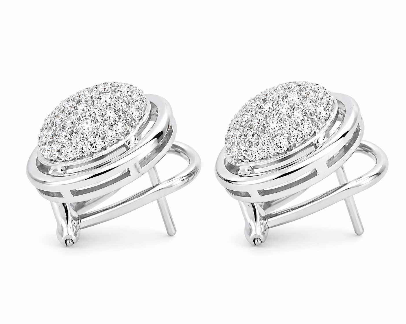Orecchini - 18 carati Oro bianco - 1.04ct. tw. Diamante (Naturale) - Made in Italy - Handmade