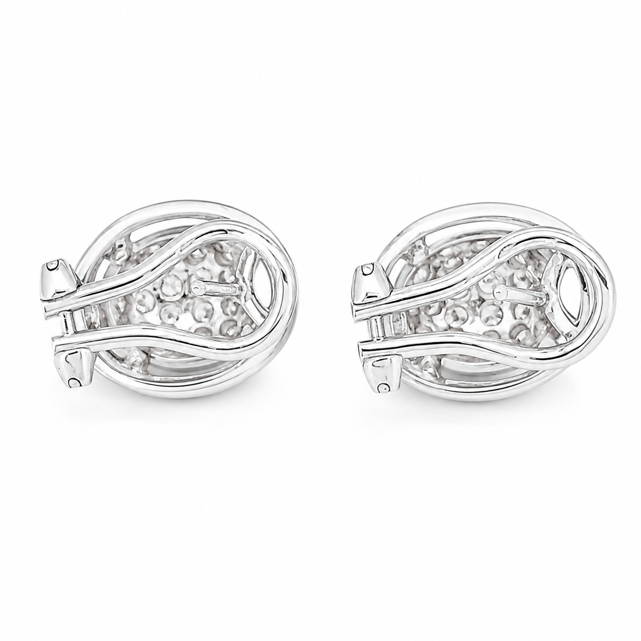 Orecchini - 18 carati Oro bianco - 1.04ct. tw. Diamante (Naturale) - Made in Italy - Handmade