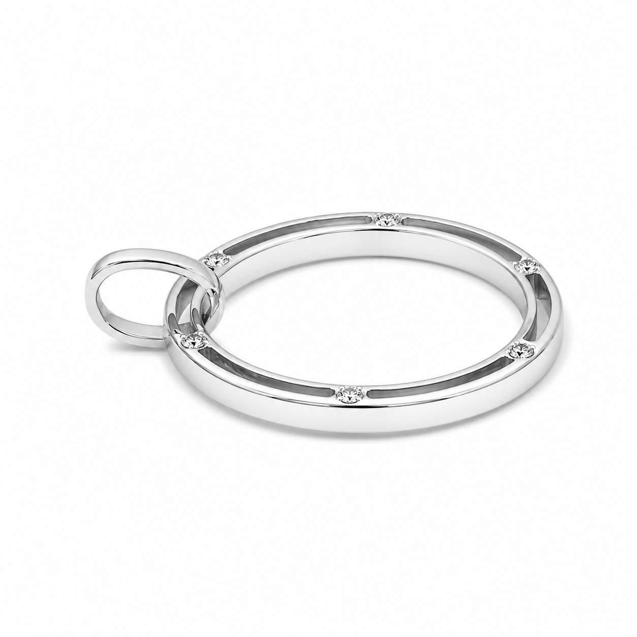 Ciondolo - 18 carati Oro bianco - 0.06ct. tw. Diamante (Naturale) - Made in Italy - Handmade