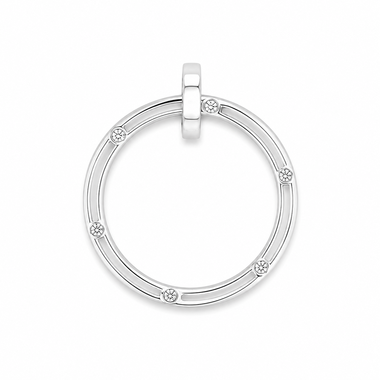 Ciondolo - 18 carati Oro bianco - 0.06ct. tw. Diamante (Naturale) - Made in Italy - Handmade