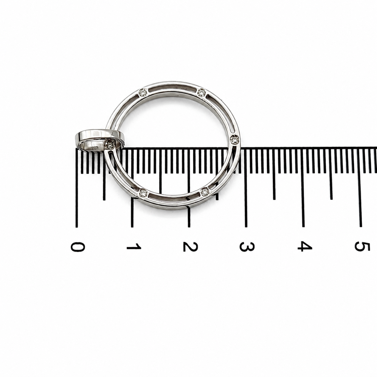 Ciondolo - 18 carati Oro bianco - 0.06ct. tw. Diamante (Naturale) - Made in Italy - Handmade