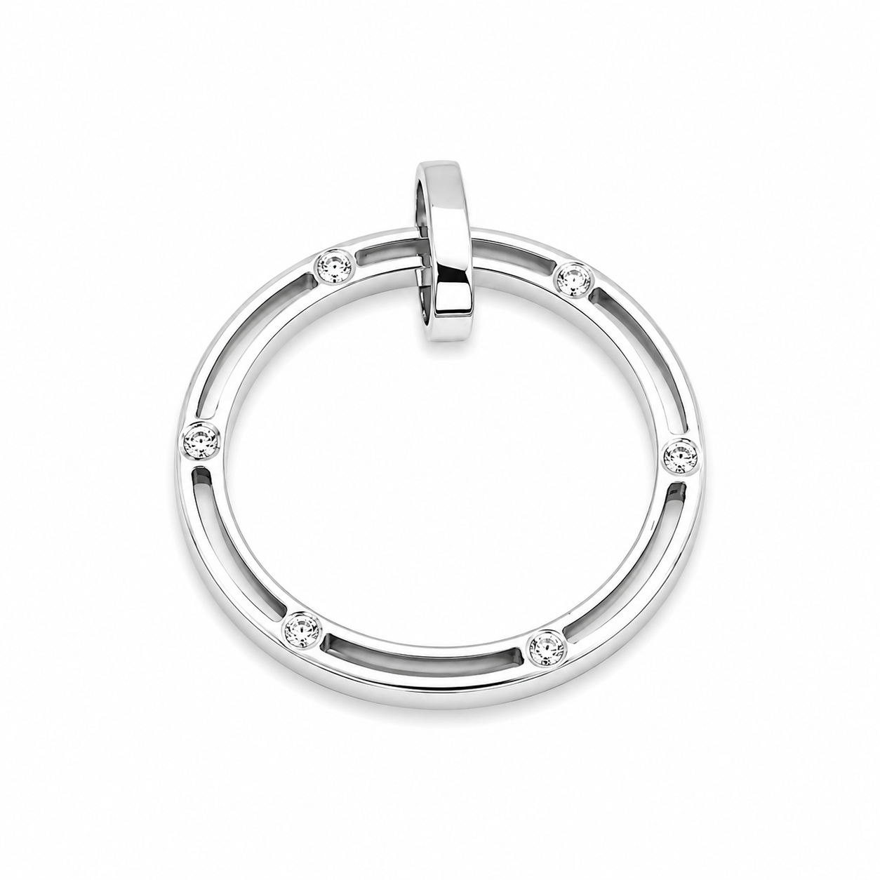 Ciondolo - 18 carati Oro bianco - 0.06ct. tw. Diamante (Naturale) - Made in Italy - Handmade