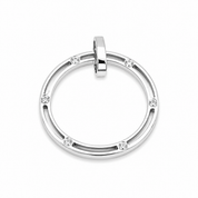 Ciondolo - 18 carati Oro bianco - 0.06ct. tw. Diamante (Naturale) - Made in Italy - Handmade