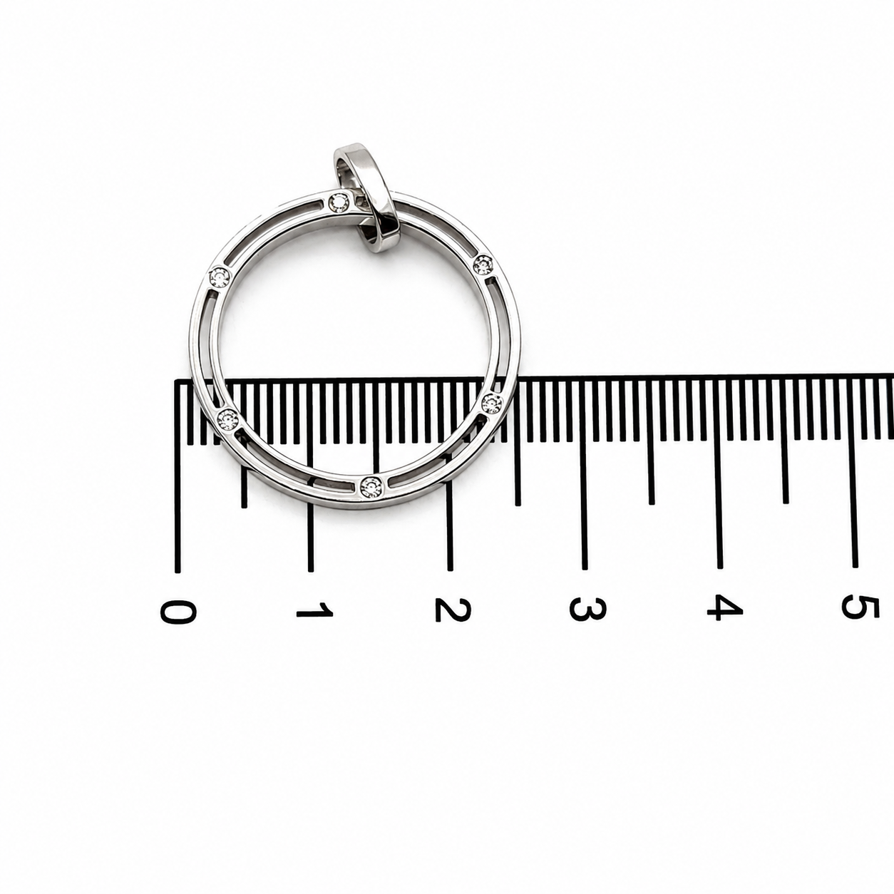 Ciondolo - 18 carati Oro bianco - 0.06ct. tw. Diamante (Naturale) - Made in Italy - Handmade