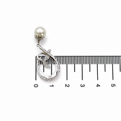 Ciondolo - 18 carati Oro bianco - 0.04ct. tw. Diamante (Naturale) - Perla - Perla Akoya Made in Italy