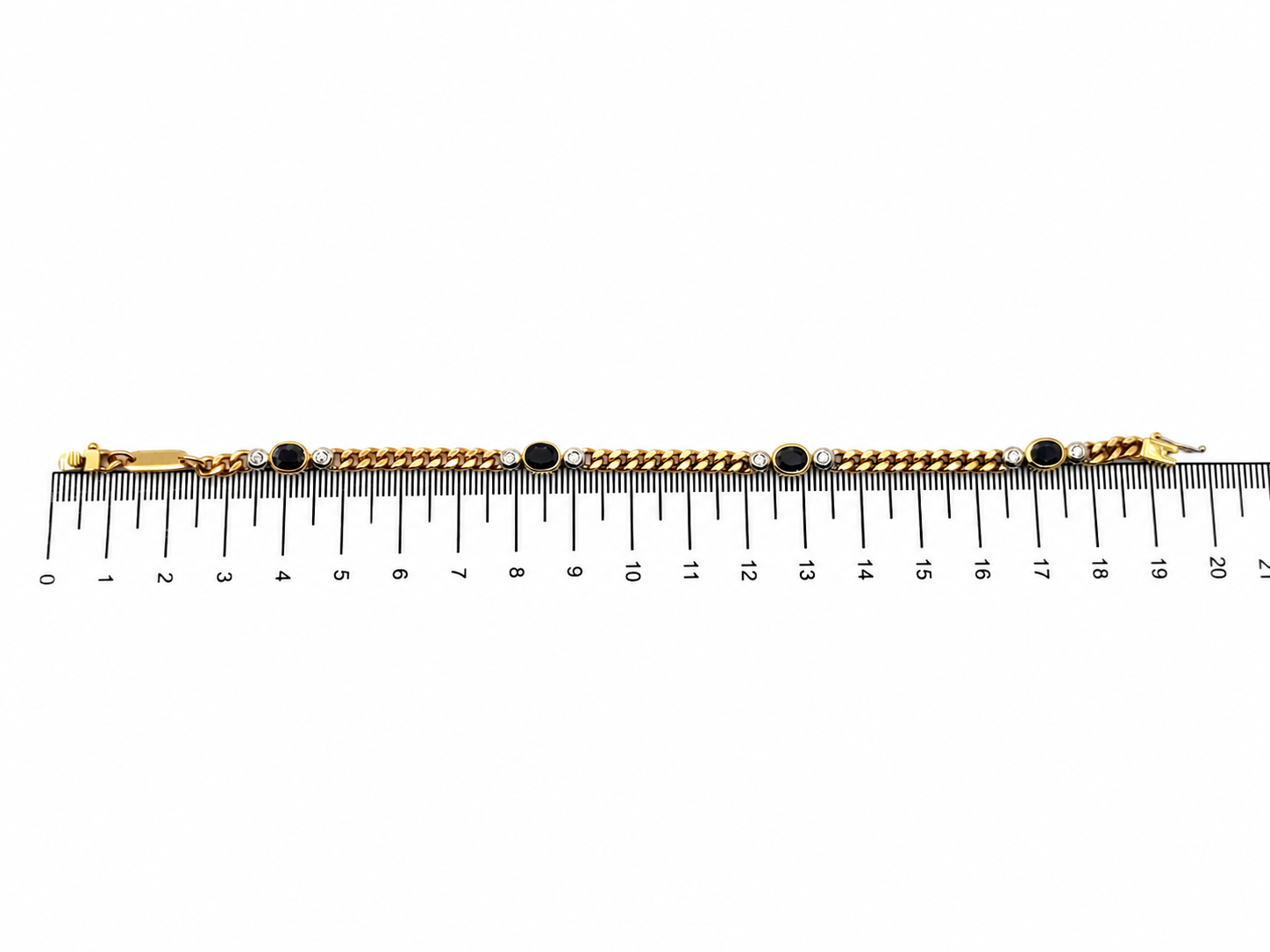 Bracciale - 18 carati Oro giallo, Oro bianco - 3.12ct. tw. Zaffiro - Diamante - Made in Italy - Handmade