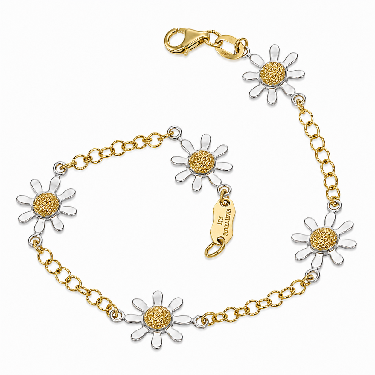 Bracciale - 18 carati Oro giallo, Oro bianco - Made in Italy - Handmade