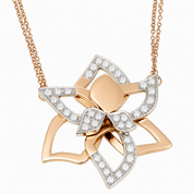 Collana con ciondolo - 18 carati Oro bianco, Oro giallo - 0.76ct. tw. Diamante (Naturale) - Made in Italy - Handmade