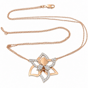Collana con ciondolo - 18 carati Oro bianco, Oro giallo - 0.76ct. tw. Diamante (Naturale) - Made in Italy - Handmade