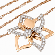 Collana con ciondolo - 18 carati Oro bianco, Oro giallo - 0.76ct. tw. Diamante (Naturale) - Made in Italy - Handmade