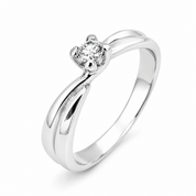 Anello - 18 carati Oro bianco - 0.09ct. tw. Diamante (Naturale) - Made in Italy - Handmade