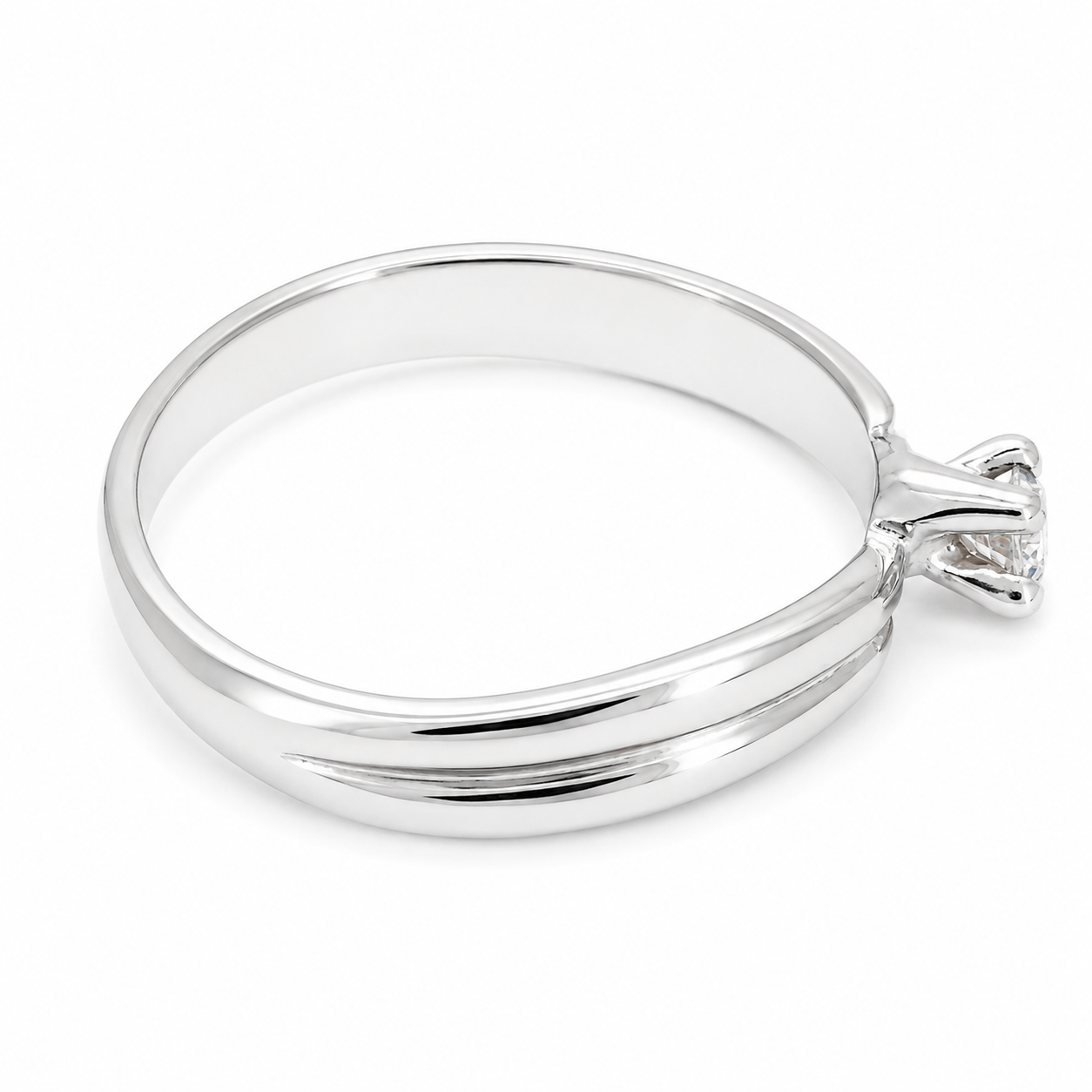 Anello - 18 carati Oro bianco - 0.09ct. tw. Diamante (Naturale) - Made in Italy - Handmade