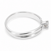 Anello - 18 carati Oro bianco - 0.09ct. tw. Diamante (Naturale) - Made in Italy - Handmade