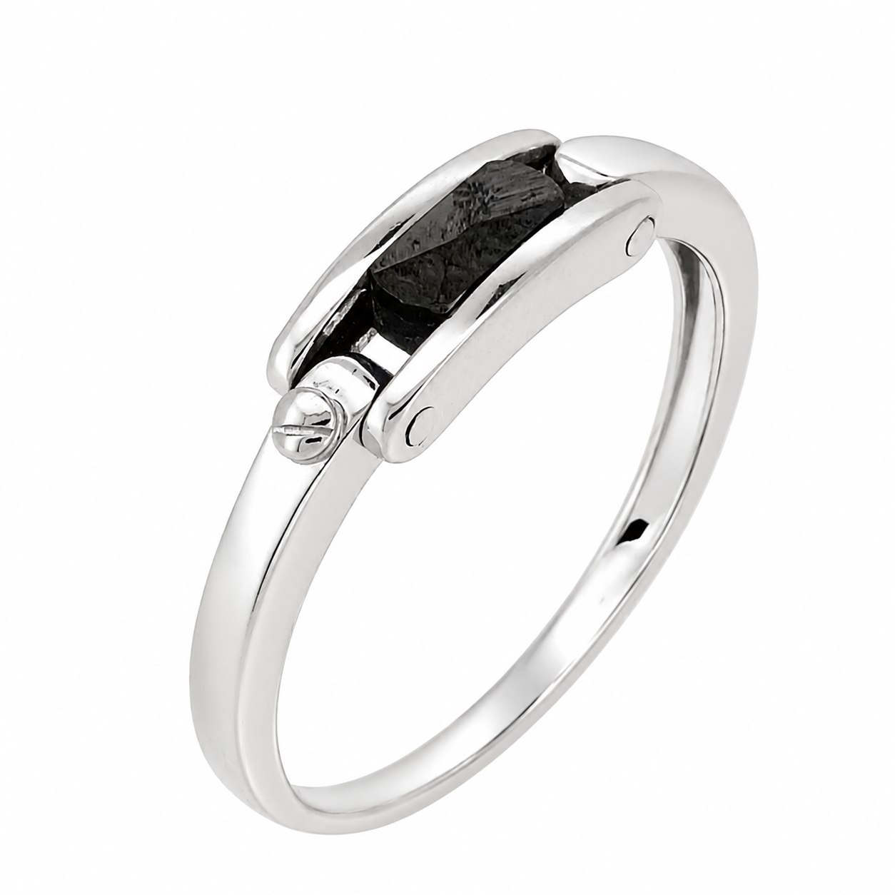 Anello - 18 carati Oro bianco - 0.40ct. tw. Onice - Made in Italy - Handmade