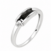 Anello - 18 carati Oro bianco - 0.40ct. tw. Onice - Made in Italy - Handmade
