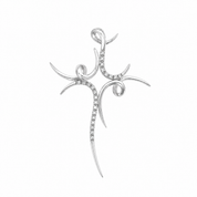 Ciondolo - 18 carati Oro bianco - 0.22ct. tw. Diamante (Naturale) - Made in Italy - Handmade