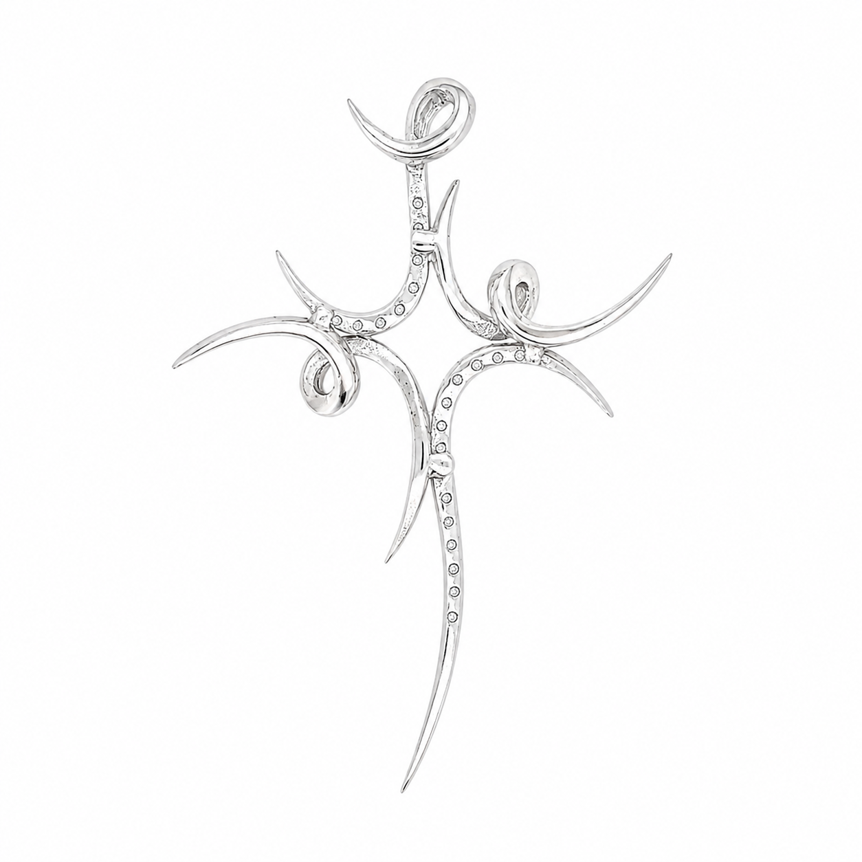 Ciondolo - 18 carati Oro bianco - 0.22ct. tw. Diamante (Naturale) - Made in Italy - Handmade