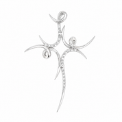 Ciondolo - 18 carati Oro bianco - 0.22ct. tw. Diamante (Naturale) - Made in Italy - Handmade