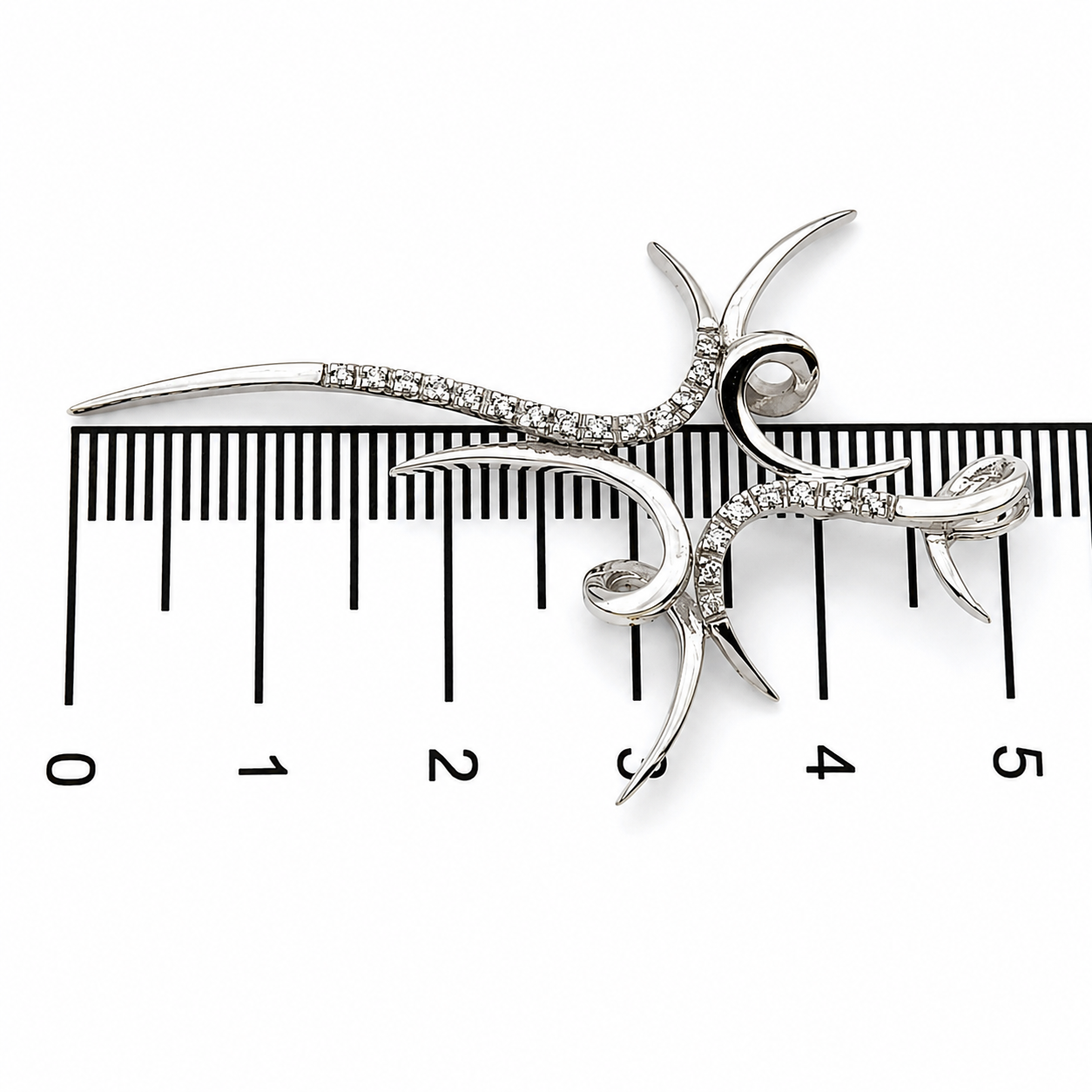 Ciondolo - 18 carati Oro bianco - 0.22ct. tw. Diamante (Naturale) - Made in Italy - Handmade