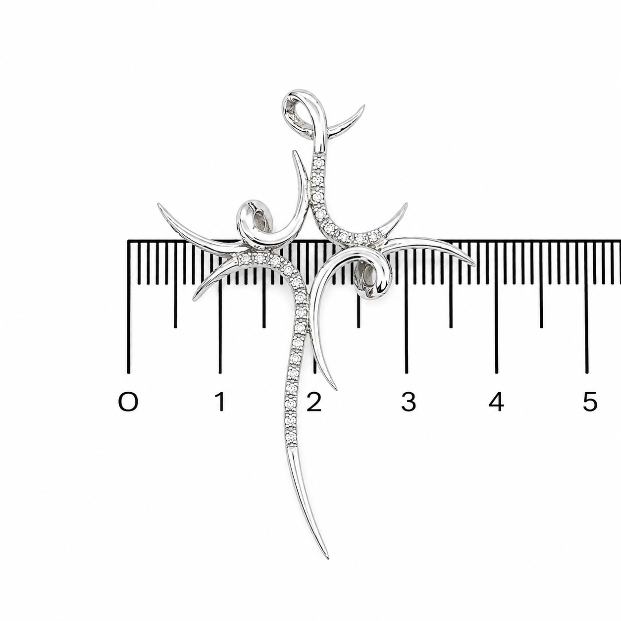 Ciondolo - 18 carati Oro bianco - 0.22ct. tw. Diamante (Naturale) - Made in Italy - Handmade