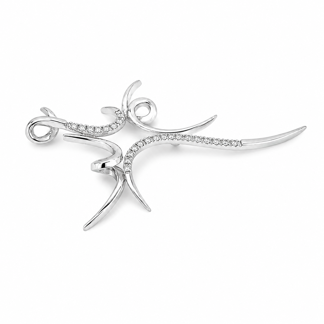 Ciondolo - 18 carati Oro bianco - 0.22ct. tw. Diamante (Naturale) - Made in Italy - Handmade