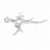Ciondolo - 18 carati Oro bianco - 0.22ct. tw. Diamante (Naturale) - Made in Italy - Handmade