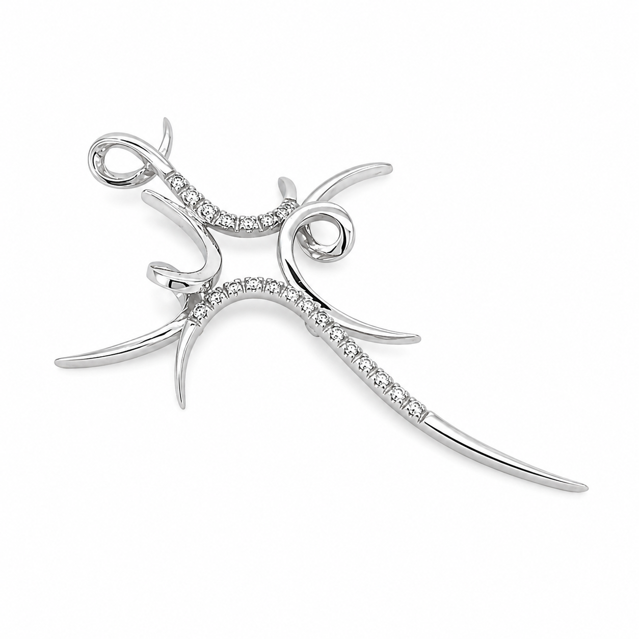 Ciondolo - 18 carati Oro bianco - 0.22ct. tw. Diamante (Naturale) - Made in Italy - Handmade