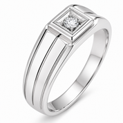 Anello - 18 carati Oro bianco - 0.08ct. tw. Diamante (Naturale) - Made in Italy - Handmade