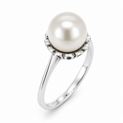 Anello - 18 carati Oro bianco - Perla - Made in Italy - Handmade
