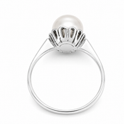 Anello - 18 carati Oro bianco - Perla - Made in Italy - Handmade