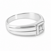 Anello - 18 carati Oro bianco - 0.08ct. tw. Diamante (Naturale) - Made in Italy - Handmade