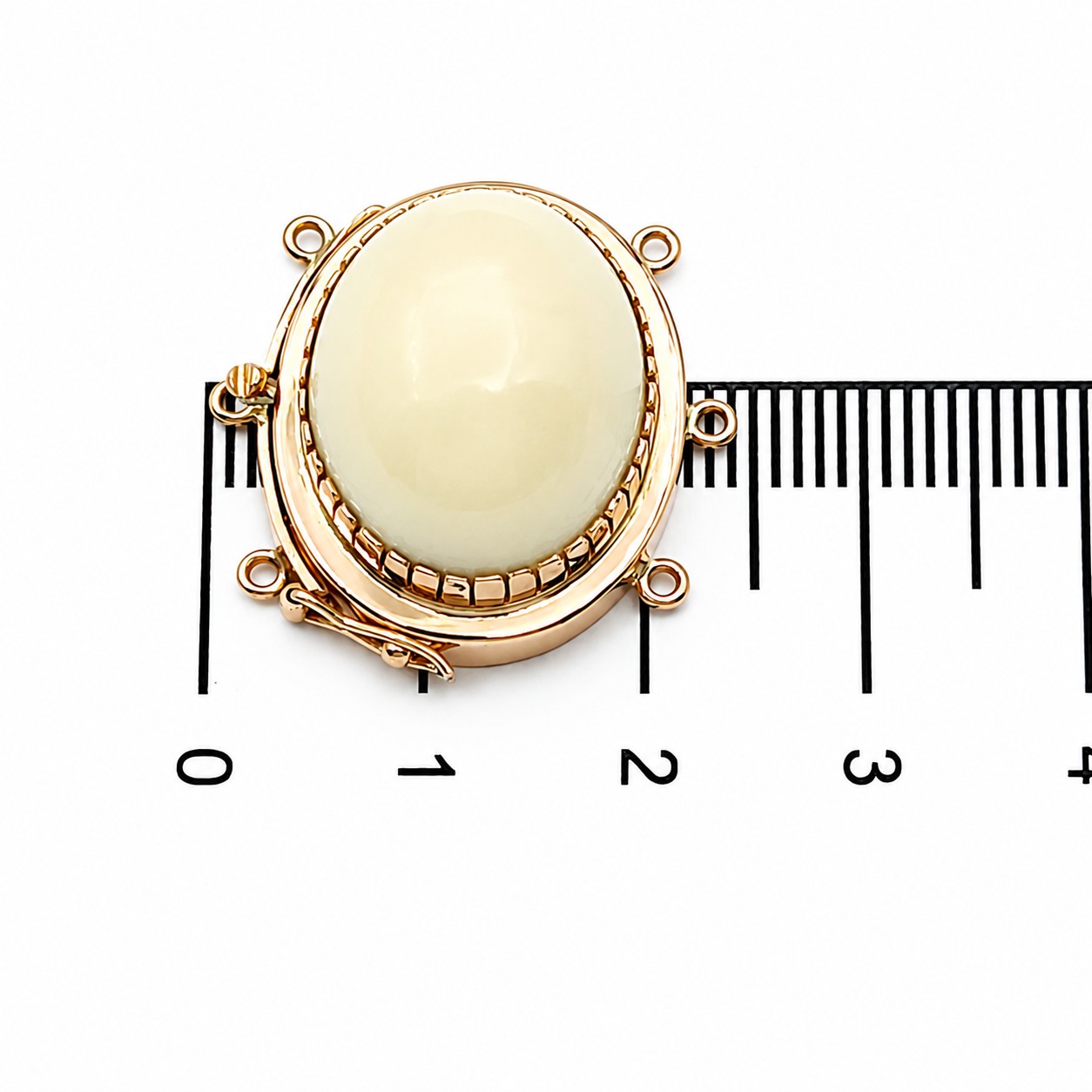 Chiusura per collana - 18 carati Oro giallo Corallo - Made in Italy - Handmade