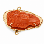 Chiusura per collana - 18 carati Oro giallo Corallo - Made in Italy - Handmade