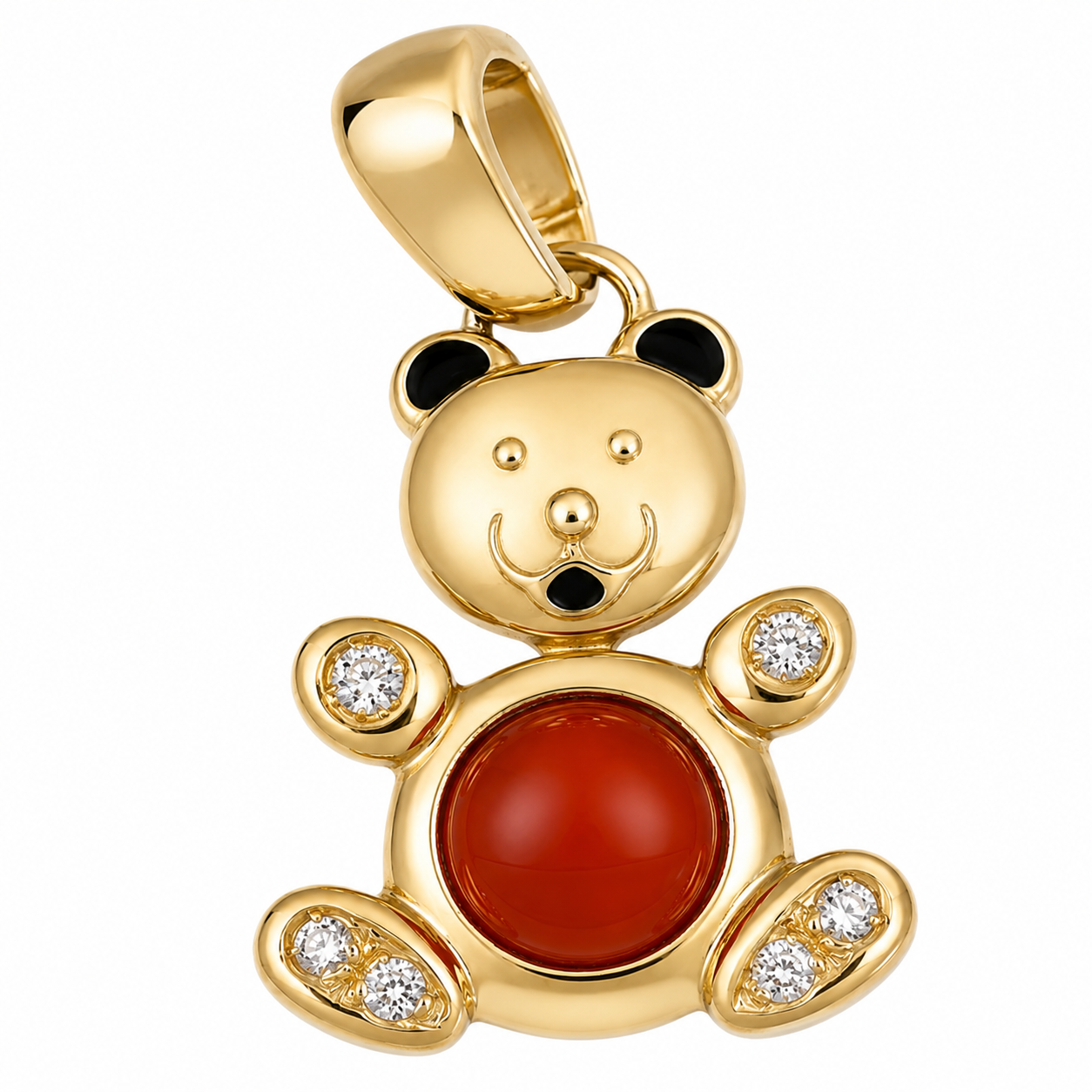 Ciondolo - 18 carati Oro giallo - 2.26ct. tw. Corniola - Diamante - Made in Italy - Handmade