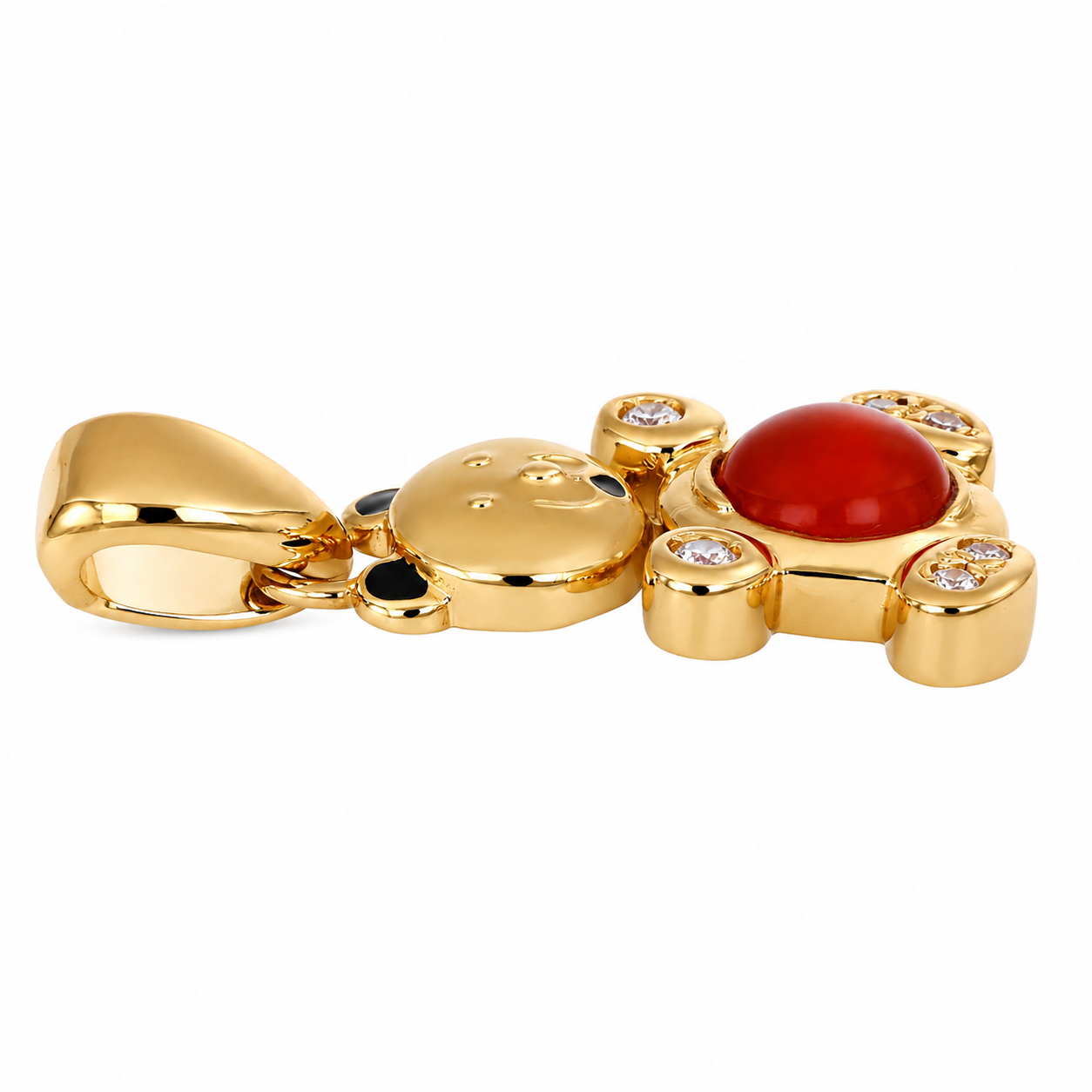 Ciondolo - 18 carati Oro giallo - 2.26ct. tw. Corniola - Diamante - Made in Italy - Handmade