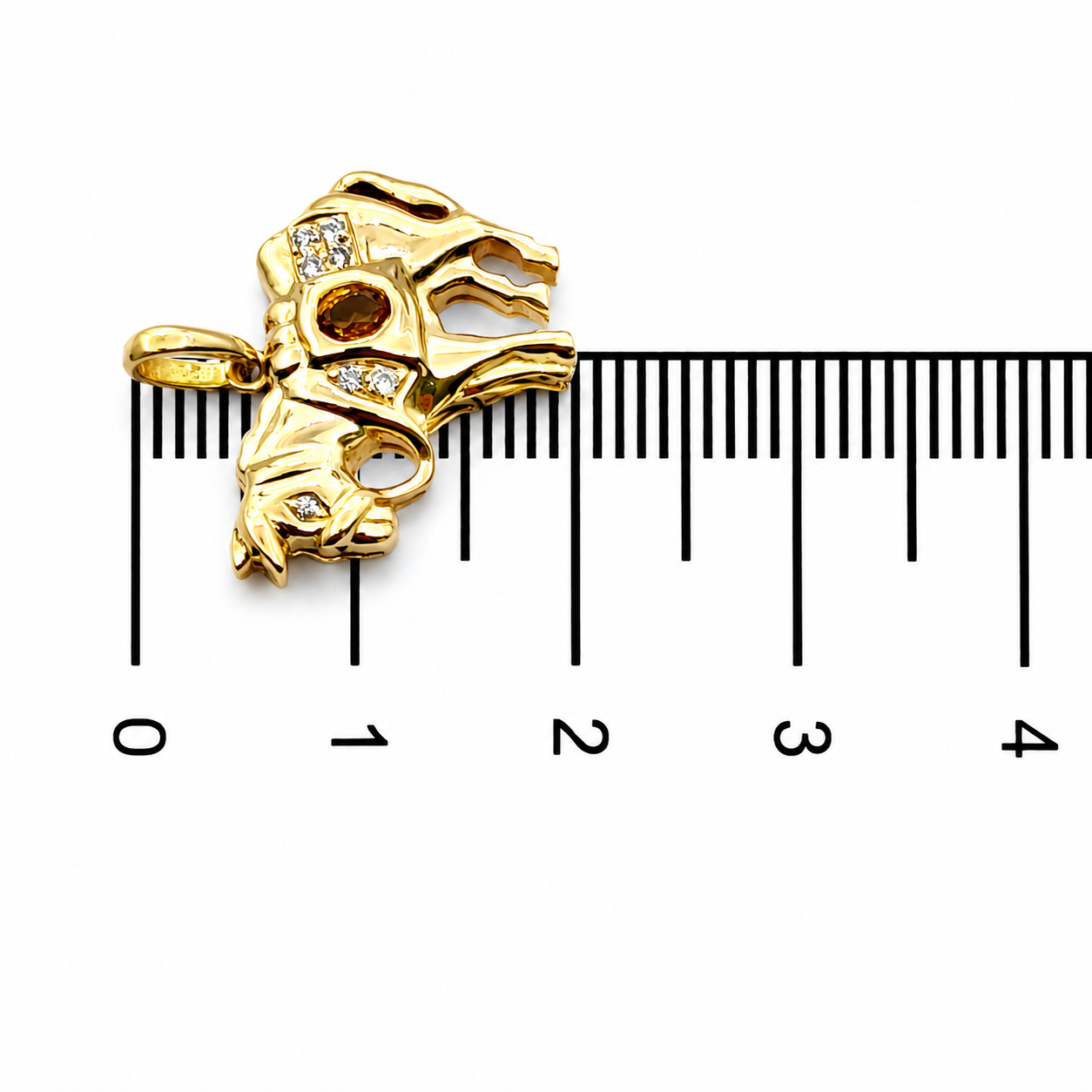 Ciondolo - 18 carati Oro giallo - 0.22ct. tw. Quarzo - Diamante - Made in Italy - Handmade