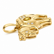 Ciondolo - 18 carati Oro giallo - 0.22ct. tw. Quarzo - Diamante - Made in Italy - Handmade