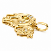 Ciondolo - 18 carati Oro giallo - 0.22ct. tw. Quarzo - Diamante - Made in Italy - Handmade