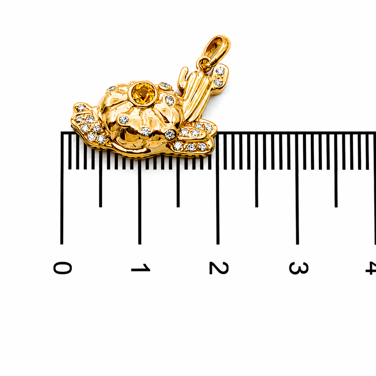 Ciondolo - 18 carati Oro giallo - 0.34ct. tw. Quarzo - Diamante - Made in Italy - Handmade