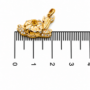 Ciondolo - 18 carati Oro giallo - 0.34ct. tw. Quarzo - Diamante - Made in Italy - Handmade