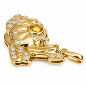 Ciondolo - 18 carati Oro giallo - 0.34ct. tw. Quarzo - Diamante - Made in Italy - Handmade