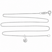 Collana con ciondolo - 18 carati Oro bianco - 0.03ct. tw. Diamante (Naturale) - Made in Italy - Handmade